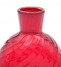Small Red Glass Flask Vase marked Pairpoint U S A circa 1920 - 3015270