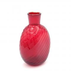 Small Red Glass Flask Vase marked Pairpoint U S A circa 1920 - 3015271