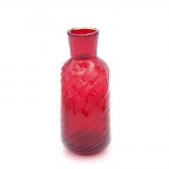 Small Red Glass Flask Vase marked Pairpoint U S A circa 1920 - 3015272