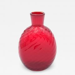Small Red Glass Flask Vase marked Pairpoint U S A circa 1920 - 3017379