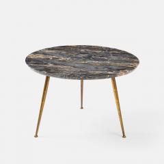 Small Round Tripod Coffee Table in Black Portoro Marble and Brass - 2834520