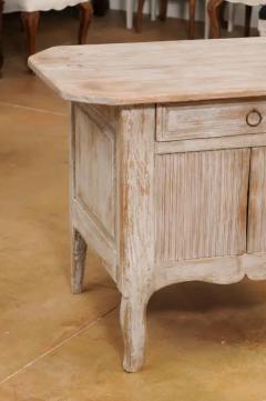 Small Swedish Transitional 1790s Painted Sideboard with Drawer and Double Doors - 3498349