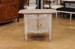 Small Swedish Transitional 1790s Painted Sideboard with Drawer and Double Doors - 3498530