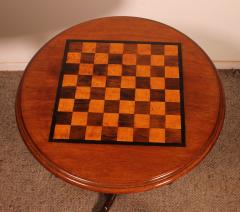 Small Tripod Table Gueridon With A Checkerboard Top 19th Century - 3864060