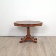 Small Victorian Burl Walnut Pedestal Table England circa 1870 - 4154674