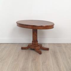 Small Victorian Burl Walnut Pedestal Table England circa 1870 - 4154675