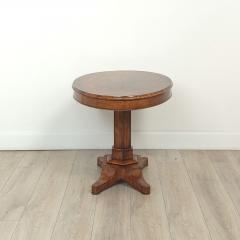 Small Victorian Burl Walnut Pedestal Table England circa 1870 - 4154677