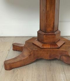 Small Victorian Burl Walnut Pedestal Table England circa 1870 - 4154683