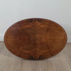 Small Victorian Burl Walnut Pedestal Table England circa 1870 - 4154685