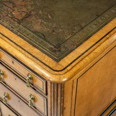 Small Victorian oak and ebony partner s desk attributed to Holland and Son - 1128324