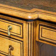 Small Victorian oak and ebony partner s desk attributed to Holland and Son - 1128326