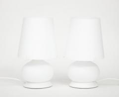 Small White Glass Table Lamps by Max Ingrand for Fontana Arte Model 1853 Italy - 2967732