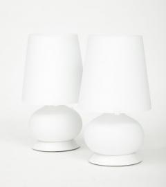 Small White Glass Table Lamps by Max Ingrand for Fontana Arte Model 1853 Italy - 2967733