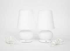 Small White Glass Table Lamps by Max Ingrand for Fontana Arte Model 1853 Italy - 2967734