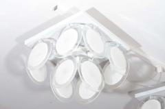 Small White Murano Glass Disc Flush Mount in the Manner of Vistosi - 3106201