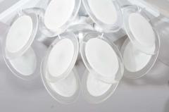 Small White Murano Glass Disc Flush Mount in the Manner of Vistosi - 3106202
