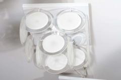 Small White Murano Glass Disc Flush Mount in the Manner of Vistosi - 3106208