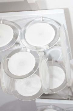 Small White Murano Glass Disc Flush Mount in the Manner of Vistosi - 3106215