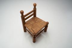 Small Wood and Wicker Chair by a European Cabinetmaker Europe ca 1950s - 1892981