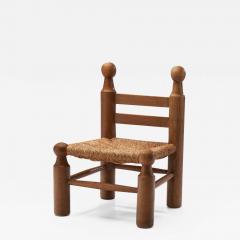Small Wood and Wicker Chair by a European Cabinetmaker Europe ca 1950s - 2425040