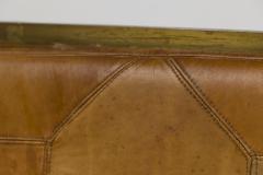 Small brass and leather bench seat France circa 1940 - 4251549