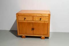 Small french two door Cabinet with extractable side leafs in wood 1970s - 3389172