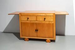 Small french two door Cabinet with extractable side leafs in wood 1970s - 3389173