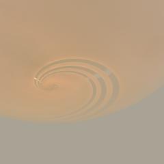 Small oval shaped 1960s Italian white pendant with decorative swirl - 4615759