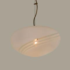 Small oval shaped 1960s Italian white pendant with decorative swirl - 4615760