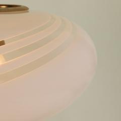 Small oval shaped 1960s Italian white pendant with decorative swirl - 4615761