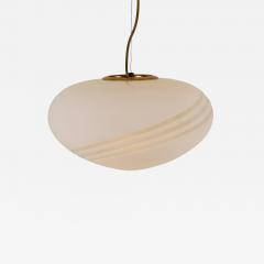 Small oval shaped 1960s Italian white pendant with decorative swirl - 4616089