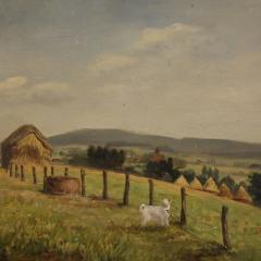 Small signed landscape painting from the 20th century - 4138160