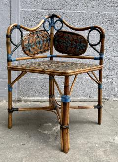 Small three color woven rattan lounge France circa 1930  - 3700370