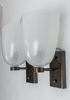Smaller Pair of Murano Blown Pulegoso Oval Shaped Wall Lights Contemporary - 4096427