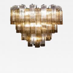 Smoke and Clear Murano Glass Tronchi Chandelier or Ceiling Light - 2674273