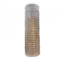 Smoked Diamanted Rectangular Murano Glass Wall Sconce Set of Two - 4718543
