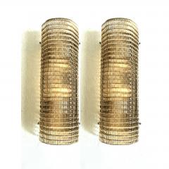 Smoked Diamanted Rectangular Murano Glass Wall Sconce Set of Two - 4718552