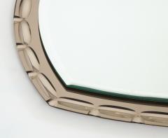 Smoked Glass Beveled Edge Mirror Italy c 1950s - 1166481