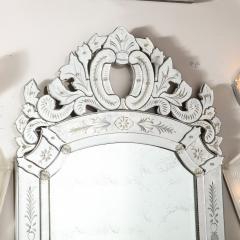 Smoked Venetian Mirror with Reversed Etching and Chain Beveling - 2909597