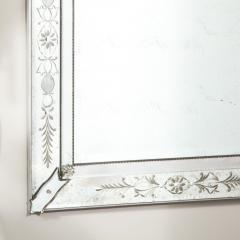 Smoked Venetian Mirror with Reversed Etching and Chain Beveling - 2909646