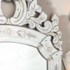 Smoked Venetian Mirror with Reversed Etching and Chain Beveling - 2909665
