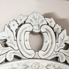 Smoked Venetian Mirror with Reversed Etching and Chain Beveling - 2909673