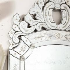 Smoked Venetian Mirror with Reversed Etching and Chain Beveling - 2909678