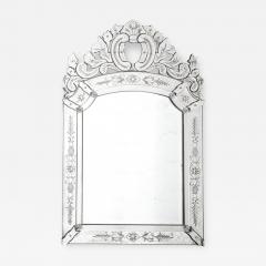 Smoked Venetian Mirror with Reversed Etching and Chain Beveling - 2910791