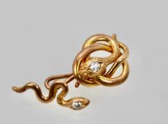 Snake Serpent Cufflinks Highly Detailed Etched 14 Karat Yellow Gold - 3449115