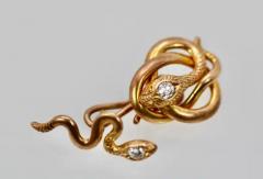 Snake Serpent Cufflinks Highly Detailed Etched 14 Karat Yellow Gold - 3449119