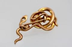 Snake Serpent Cufflinks Highly Detailed Etched 14 Karat Yellow Gold - 3449192