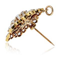 Snowflake 18K YG Convertible Brooch Pendant 8 00cttw Old Euro Diamond Brooch - 4511062