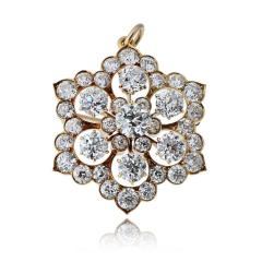 Snowflake 18K YG Convertible Brooch Pendant 8 00cttw Old Euro Diamond Brooch - 4512206