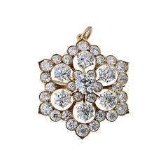 Snowflake 18K YG Convertible Brooch Pendant 8 00cttw Old Euro Diamond Brooch - 4512207